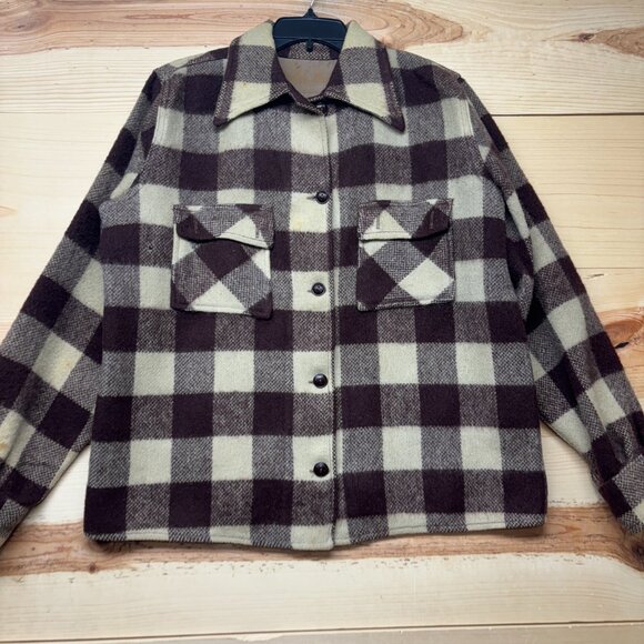 Vintage Weather Master Jacket Women Large Brown Wool Minnesota Woolen Co 50s 60s - Picture 2 of 16